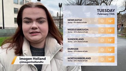 Daily Weather Report for the North East 14 February
