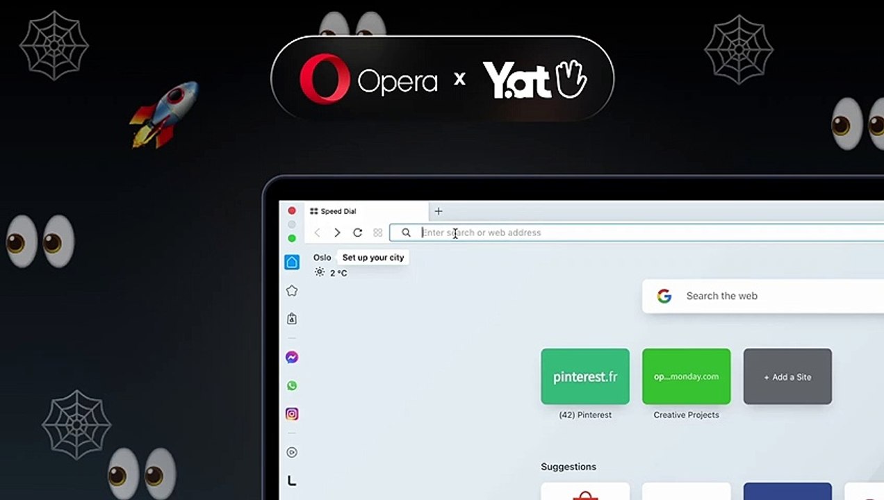Emoji based web-addresses by Yat available in the Opera browser