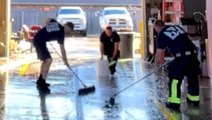 Texas firefighters show off their curling skills
