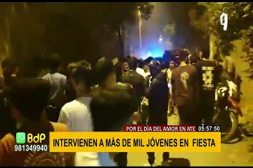 Ate: Intervienen a más de 1000 jóvenes que asistieron a fiesta de San Valentín