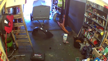 Man Misusing Ladder Takes a Tumble