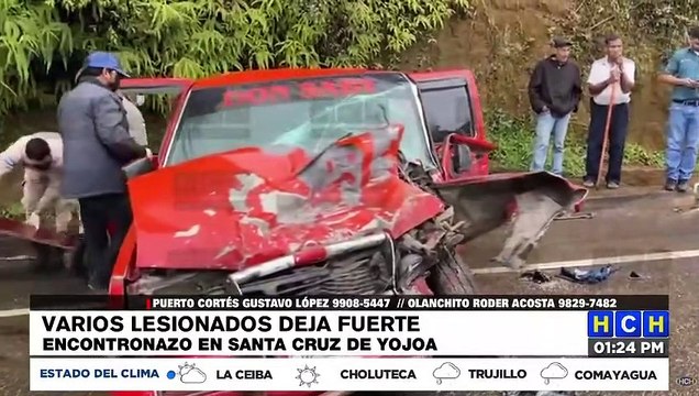 ¡Varios heridos, deja aparatosa colisión en la CA-5, Santa Cruz de Yojoa!