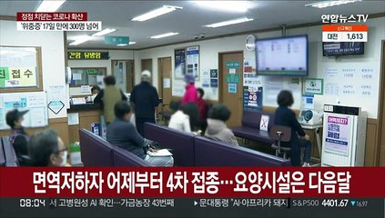 면역저하자 어제부터 4차 접종…요양시설은 다음달