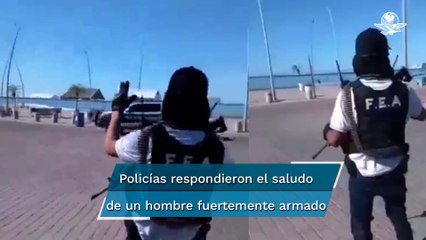 Gobierno de Sinaloa investiga video en el que policías responden a saludo de un hombre armado