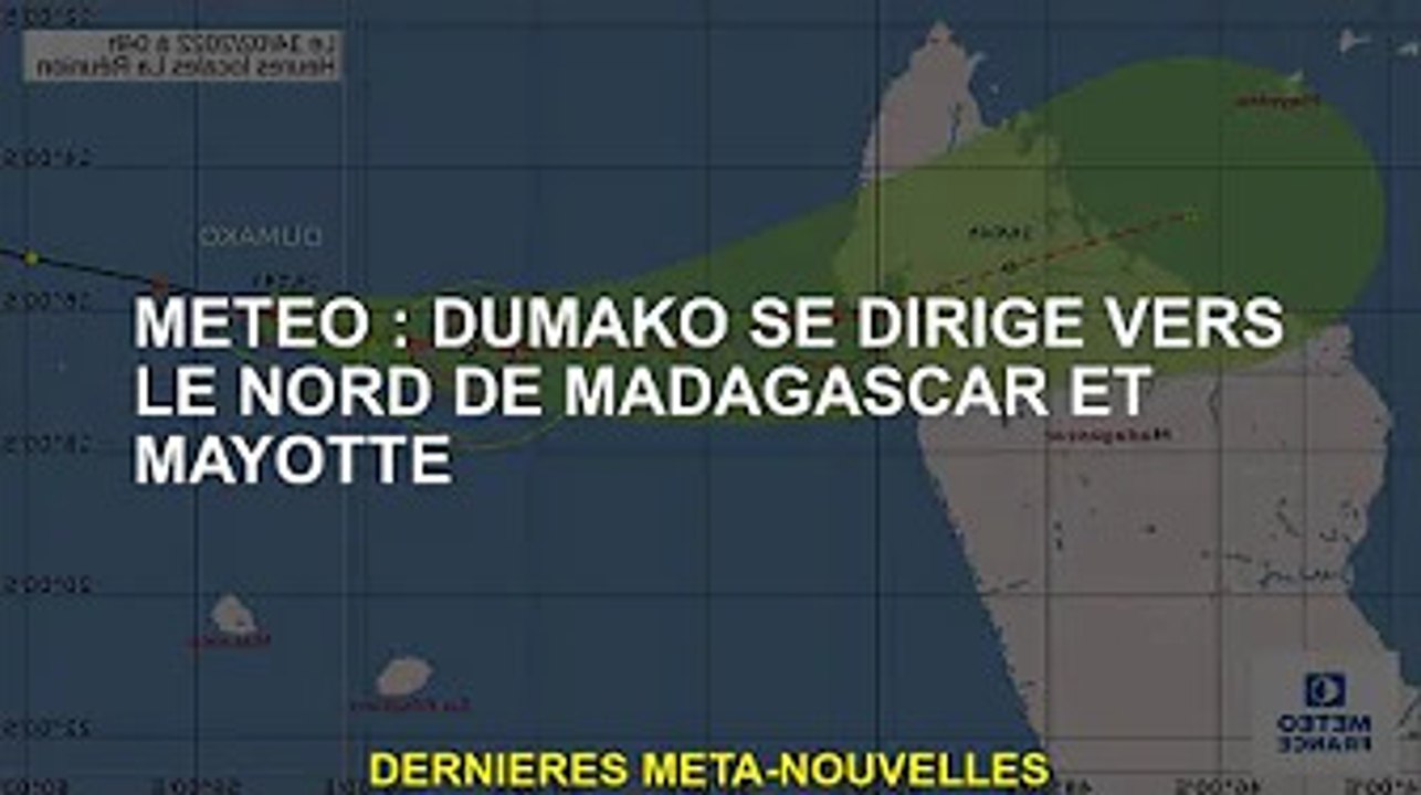 Météo : Doumaco en direction de Madagascar et du nord de Mayotte