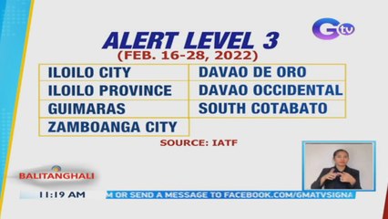 NCR, nanatili sa Alert Level 2; Ilang probinsya, isinailalim sa Alert Level 3 | BT