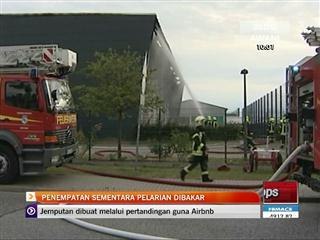 Penempatan sementara pelarian dibakar