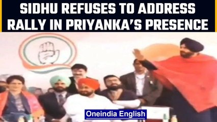 Navjot Singh Sidhu refuses to address a rally in Priyanka Gandhi’s presence, Watch | Oneindia News