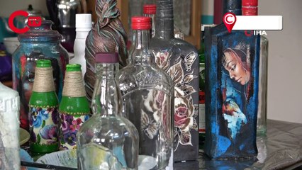 Atık şişeler kadınların elinde sanat eserine ve terapiye dönüşüyor