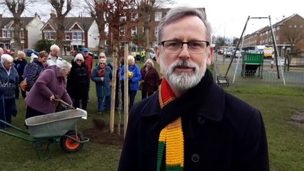 Southwick and Fishergate Horticultural Society plant a tree on Southwick Green to mark the Queens Platinum Jubilee