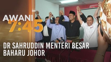 Dr Sahruddin Menteri Besar baharu Johor
