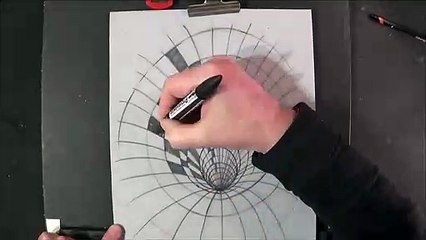 Drawing a Hole Illusion- 3D Trick Art