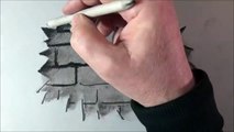 Drawing a Cracked Brick Wall- Time Lapse