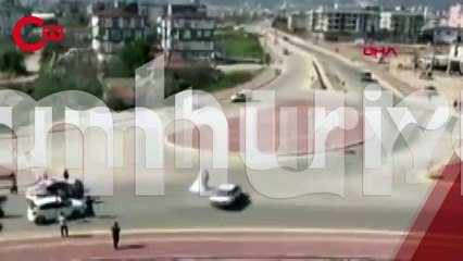 Gelin ile damadın etrafında tehlikeli drift