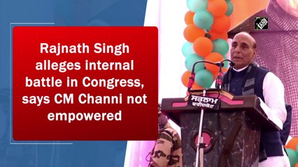 Rajnath Singh alleges internal battle in Congress, says CM Channi not empowered