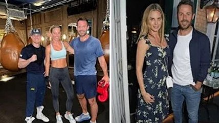 Jamie Redknapp's wife Frida flaunts toned stomach as pair work up sweat on Valentine's Day