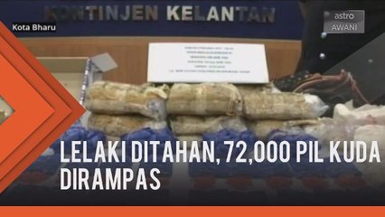Lelaki ditahan, 72,000 pil kuda dirampas