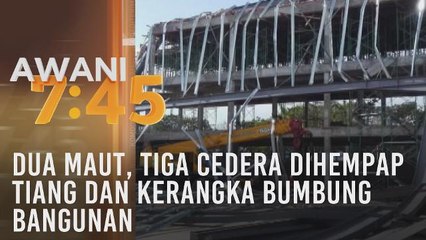 Dua maut, tiga cedera dihempap tiang dan kerangka bumbung bangunan