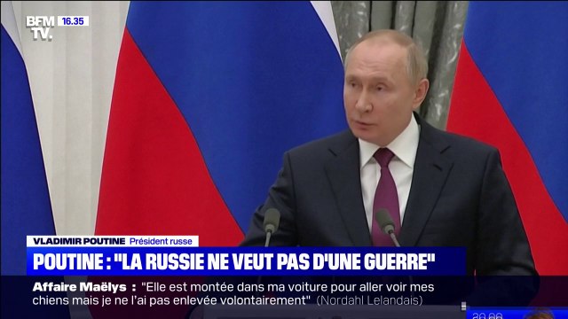 Conflit Ukraine - Russie: Voulons-nous d'une guerre ? Bien sûr que non , a déclaré Vladimir Poutine, suite à sa rencontre avec le chancelier allemand