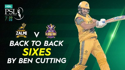 Back to Back Sixes By Ben Cutting | Peshawar Zalmi vs Quetta Gladiators | Match 22 | HBL PSL 7 | ML2G