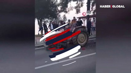 Bursa'da traktör ile otomobil kafa kafaya çarpıştı: 2 yaralı