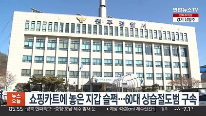 쇼핑카트에 놓은 지갑 슬쩍…60대 상습절도범 구속
