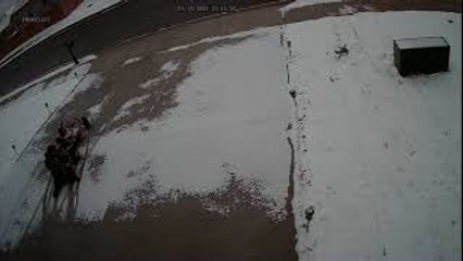 Runaway Go-Kart Crashes into Garage Door