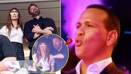Alex Rodriguez pouted as he watched J.Lo and Ben Affleck dance together in the Super Bowl
