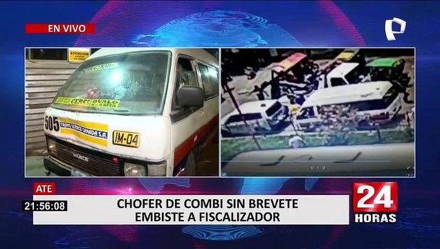 Ate: fiscalizador se salva de morir tras ser embestido por conductor de combi sin brevete