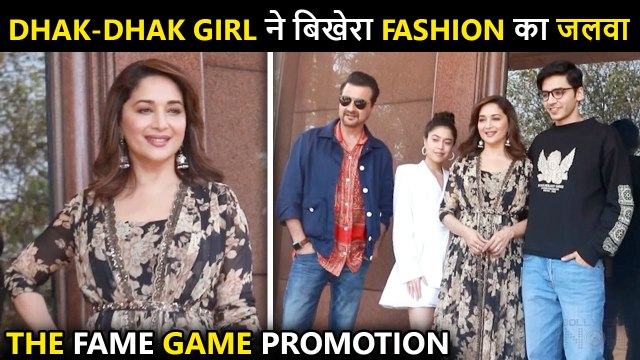 Wohho !! Dhak Dhak Queen Madhuri Dixit Looks Super Classy, Poses With Sajay Kapoor