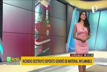 Surquillo: incendio de grandes proporciones destruyó depósito de material inflamable