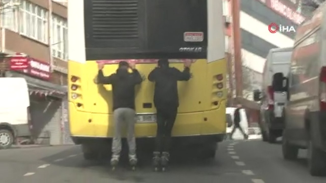 Patenli gençlerin yokuşta tehlikeli yolcuğu