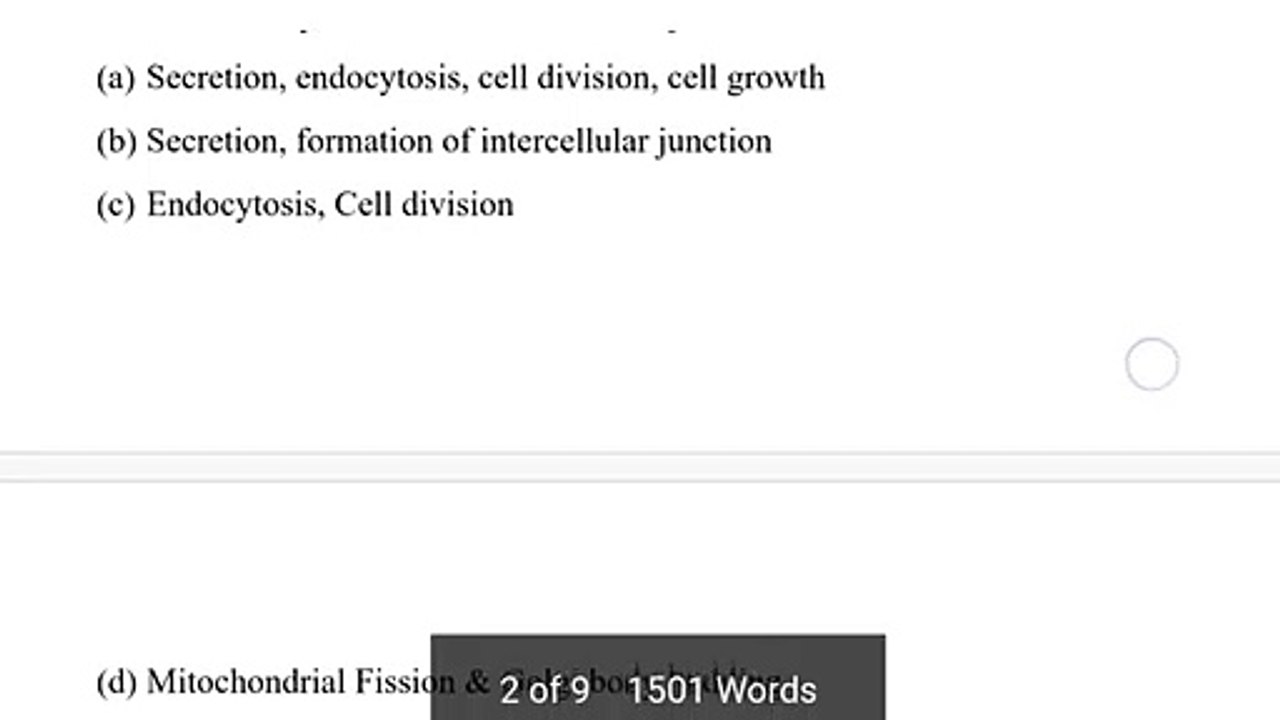 Cell MCQ part-2