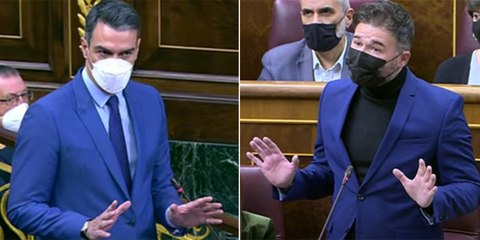 El tremendo pique de Sánchez con Rufián escenifica la ruptura de Frankenstein