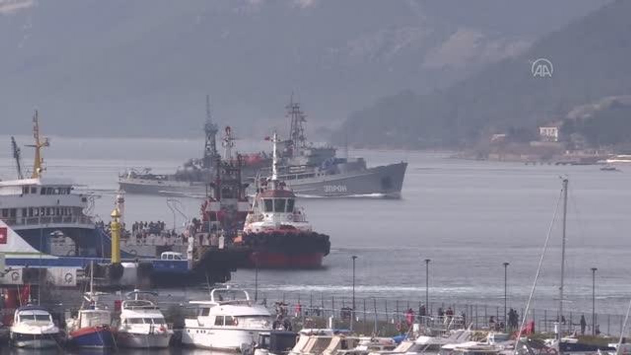 Son dakika haberleri! Rus askeri gemisi Çanakkale Boğazı'ndan geçti