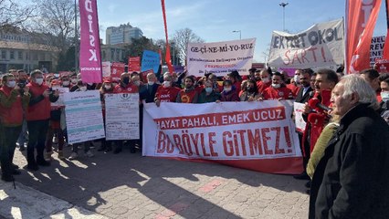 ‘Geçinemiyoruz’ diyen işçilerden faturalı eylem