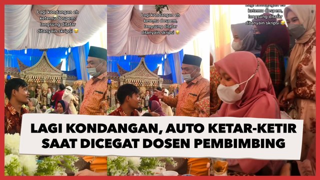 Viral Cowok Lagi Kondangan, Auto Ketar-ketir Saat Dicegat Dosen Pembimbing