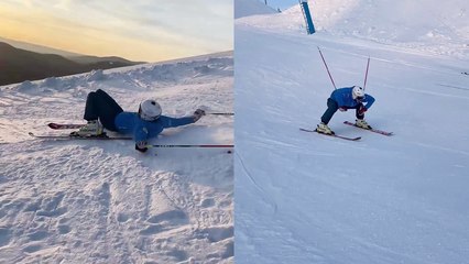 'When you tell everyone you're skiing for the FIRST TIME without telling them '