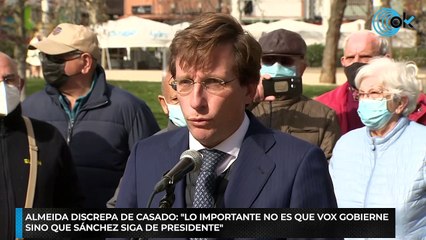 Almeida discrepa de Casado- "Lo importante no es que Vox gobierne sino que Sánchez siga de presidente"