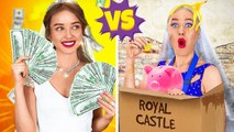 RICH VS POOR BRIDE Expensive VS Cheap Food Challenge Coolest Food Hacks Tricks by 123 GO FOOD