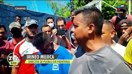 Migrantes se cosen los labios frente al INM; exigen documentos