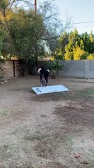 Woman Fails to Ride Up Makeshift Bike Ramp