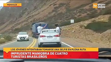 La imprudente maniobra de cuatro turistas brasileños en una ruta de Mendoza
