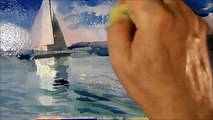 Sailboat on the Lake Balaton- Watercolour