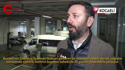 Elektrikleri kesik olan otomobil yetkili servisi 20 gündür jeneratörle çalışıyor