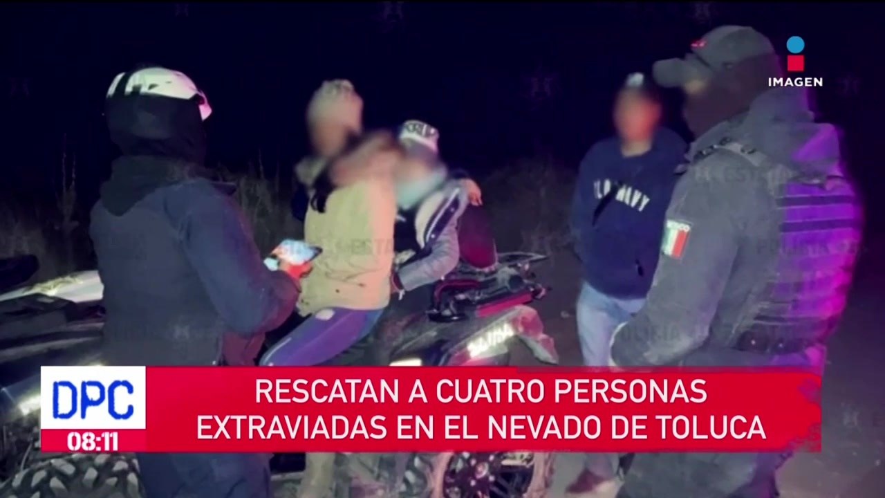 Rescatan a cuatro personas extraviadas en el Nevado de Toluca