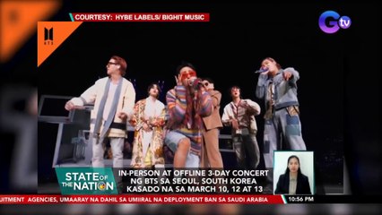 In-person at offline 3-day concert ng BTS sa Seoul, South Korea kasado na sa March 10, 12 at 13 | SONA