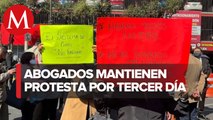 Protestan abogados en el Consejo de la Judicatura por tercer día consecutivo