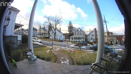 Doorbell Cam Captures Man Slipping and Falling Down Icy Steps