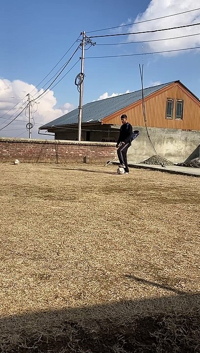 Kicking a Soccer Ball into Backpack